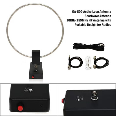 GA-800 Active Loop Antenna Shortwave Antenna 10KHz-159MHz HF Antenna Portable B9