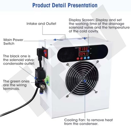 Refrigerated Gas Dryer Air Compressor Compressed Air De-watering Cold Dryer - Picture 5 of 6