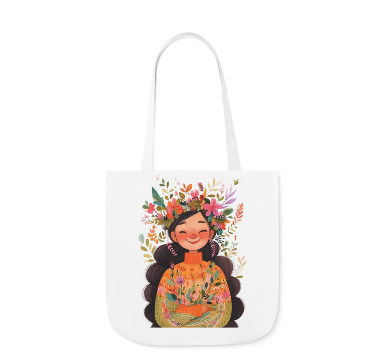 White Autumn-Themed Tote Bag for Stylish and Practical Use