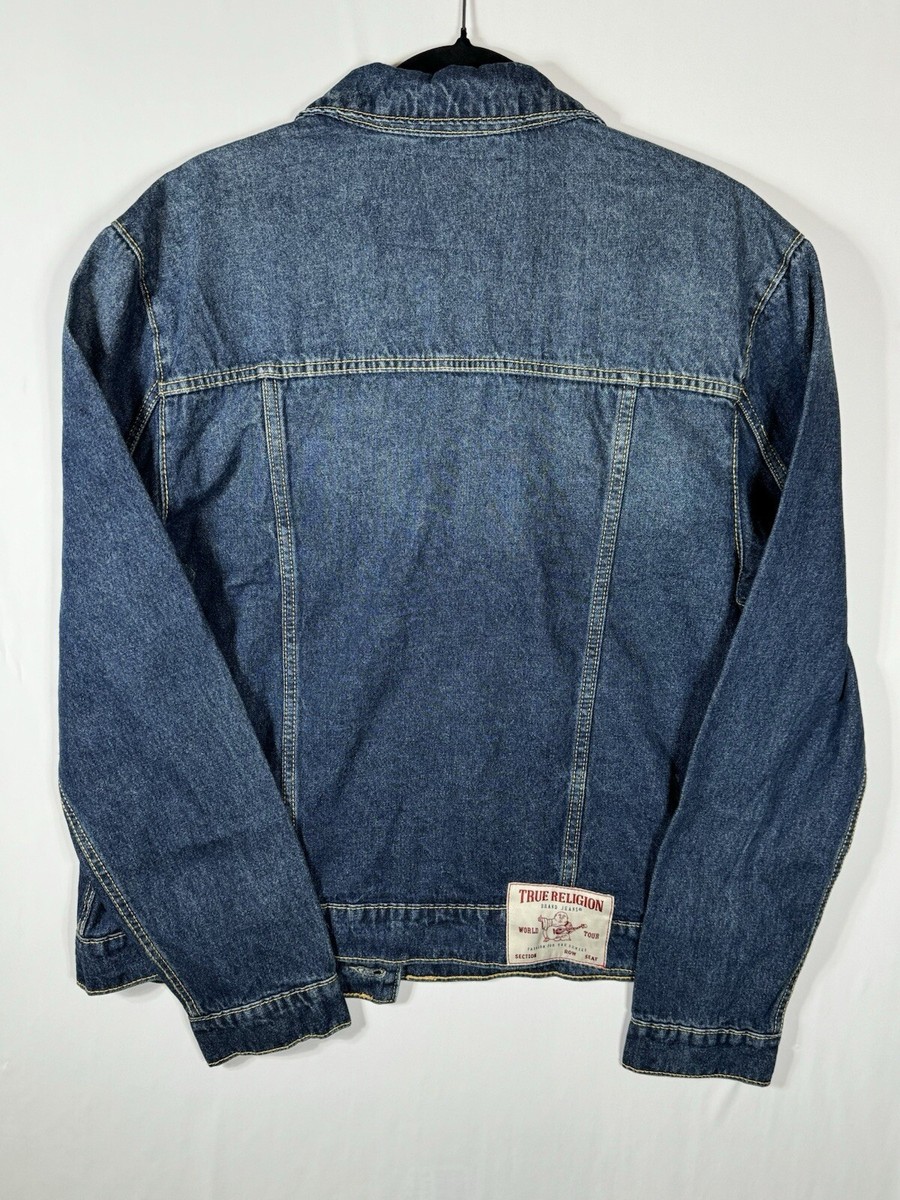ジャケット・アウター Rare True Religion Jean Jacket s NWT RARE True Religion Men's Denim Graffiti Trucker Jacket