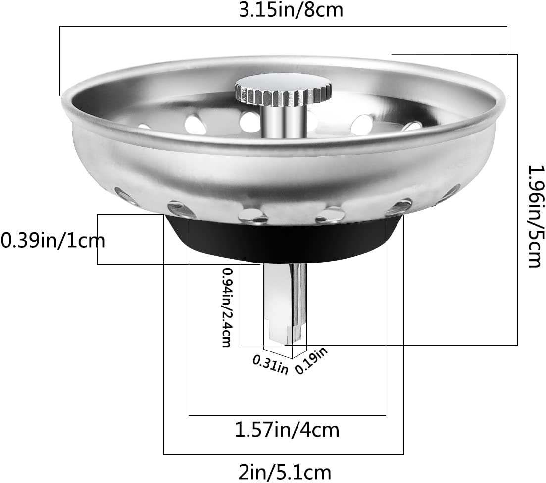 Stainless Steel Kitchen Sink Basket Strainer and Stopper Combo eBay