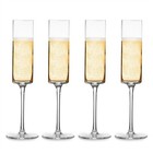 Edge Champagne Flutes Clear Prosecco Drinking Glass Glasses - Set of 4 | M&W