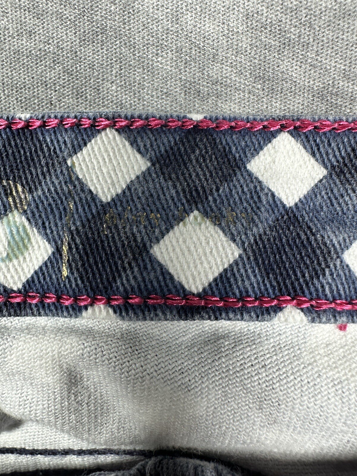 Kate Spade Play Hooky Broome Street  Blue White Diamond Plaid Denim Capris Sz 28 thumbnail 3