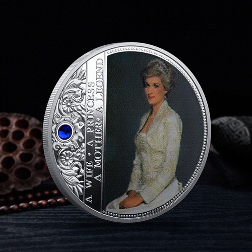 UK Collectible Collect Commemorative Coin Wales Diana Princess Rose With Diamond - Picture 5 of 8