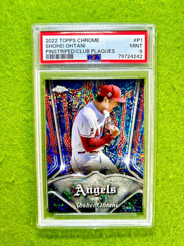 Shohei Ohtani WHITE SPARKLE PRIZM REFRACTOR CARD GRADED PSA 9  Topps 2022 Chrome