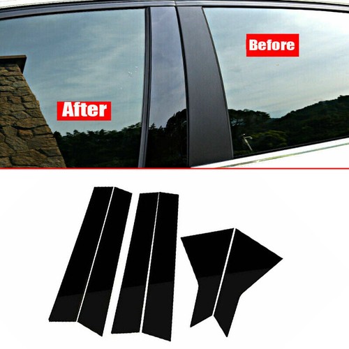 6pcs Glossy Black Door Pillar Posts Piano Cover Trim For Honda Civic Sedan 16-21 - Picture 1 of 16