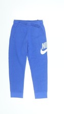 Nike Boys Blue Jogger Trousers 7 Years Cotton Blend Sportswear