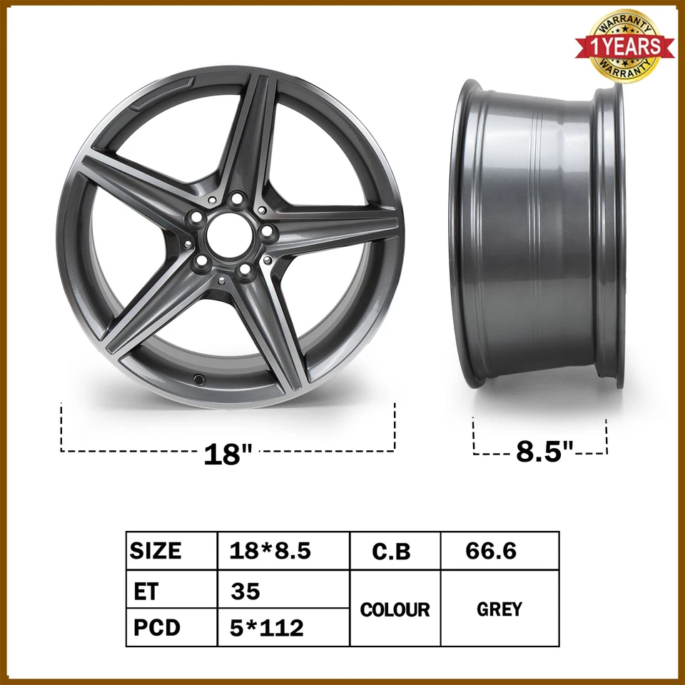 Высококачественные колесные диски для Mercedes Benz C300 E350 C43 AMG 18x8,5 дюйма 1994-24 годов выпуска - Изображение 2 из 4