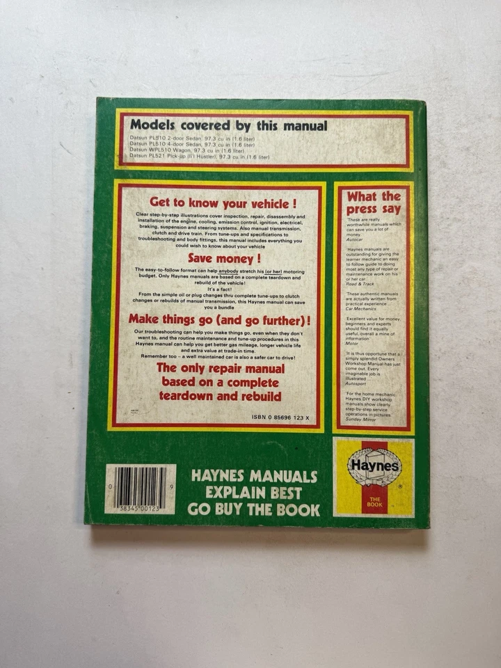Camioneta pick-up Datsun 510 521 1968-1973 manual de reparación de taller guía del motor Foto 2 de 4