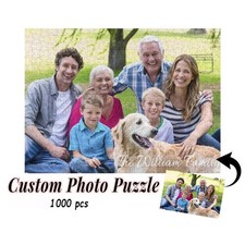 Custom 1000pc Photo Jigsaw Puzzle Personalized Multi-GenerationFamilyWithPetGift