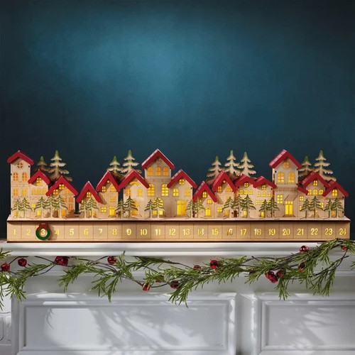 New 30 Holiday Wooden Village Costco LED Advent Calendar Christmas new-30-holiday-wooden-village-costco-led-advent-calendar-christmas