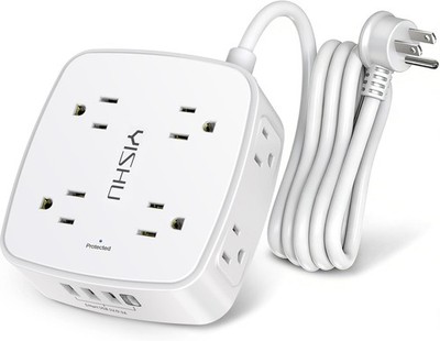 6 Ft Surge Protector Power Strip - 8 Widely Outlets with 4 USB