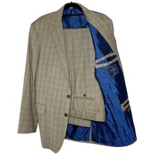 Brooks Brothers 2-pc 100 Wool Suit Regent Classic Fit 43R w36x31 Tan Windowpane