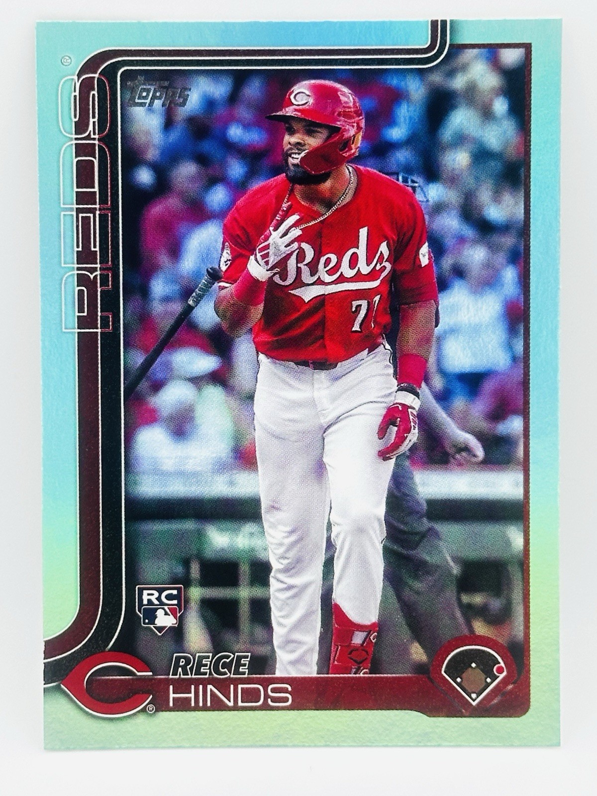 2025 Topps Series 1 - Rece Hinds #217 Aqua Holo Foil (RC)