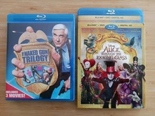 The Naked Gun Trilogy  (Blu-ray)  AND Alice Through The Looking Glass Blu-ray ++