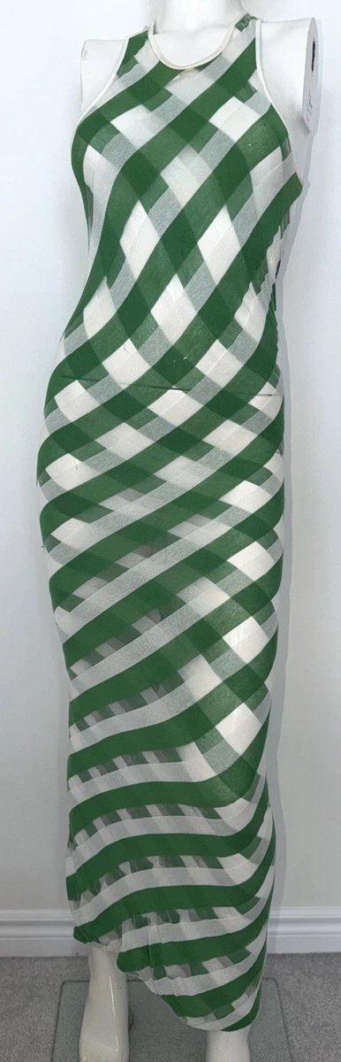 striped knit cape style midi dress by stella mccartney