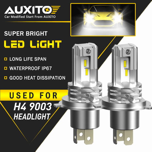 2X AUXITO H4 9003 LED  Headlight Kit High/Low Beam Bulb Canbus Error Free M4 EOU - Picture 1 of 19