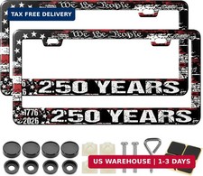 250 Year American Flag License Plate Frame 2 Pack Vintage Patriotic Usa Flag Al