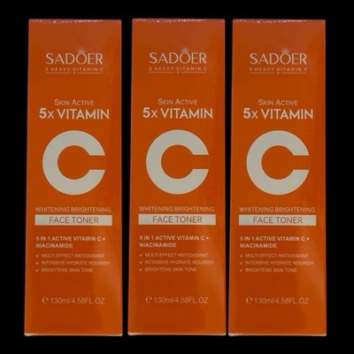 3X SADOER 5X Heavy Vitamin C Whitening Brightening Skin Active Face Toner 130ml