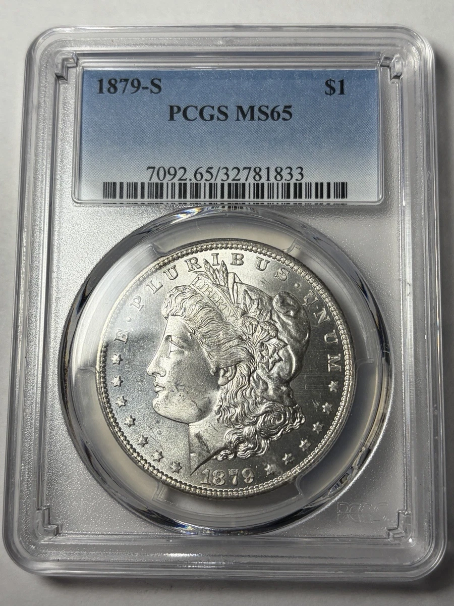 PCGS Certified MS 65 Graded 1879 Year Morgan US Dollars (1878-1921