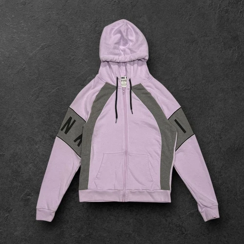 UNDERCOVER Felpa con cappuccio ROSA Victoria’s Secret viola con logo grigio dettagli manica