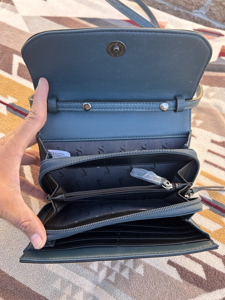 Cartera Bandolera Pequeña Simply Vera Wang Azul Teal Correa Ajustable Foto 2 de 4