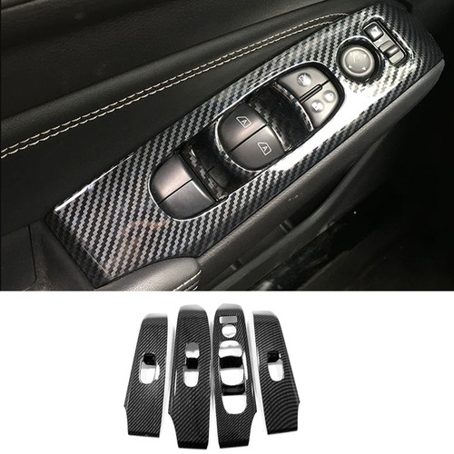 Carbon Fiber Door window switch panel frame Cover For Nissan Altima 2019-2026