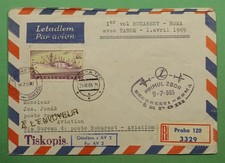 DR WHO 1965 CZECHOSLOVAKIA FIRST FLIGHT BUCHAREST TO ROMA w14476
