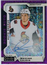 * MAXIME LAJOIE * 2018-19 O PEE CHEE PLATINUM VIOLET PRISM REFRACTOR AUTO RC