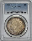 1880-S Morgan Silver $1 Dollar PCGS MS 63 Satiny Patina Light Pastel Iridescent