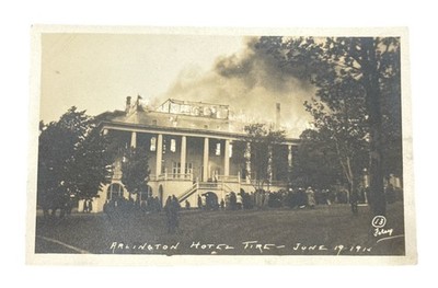 1915 Arlington Hotel Fire RPPC Petoskey Michigan Real Photo Postcard Disaster