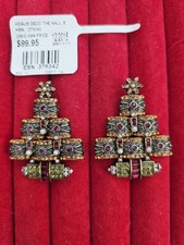 Signed HEIDI DAUS Christmas Tree Deco Halls Crystal Shoe/ Purse CLIPS NOT Brooch