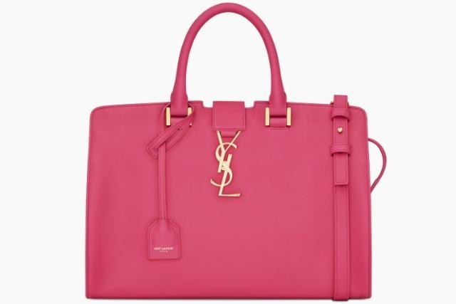 Borsa a tracolla Saint Laurent YSL giocattolo Cabas Downtown con ferramenta oro