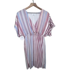 Lucca Button Up Dress XS casual dressy Short Sleeve Pockets Lined Vneck NWT