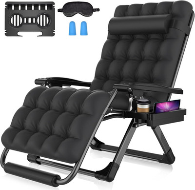 Suteck Oversized Zero Gravity Chair,33In XXL Lounge Chair W/Removable Cushion&He