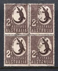 AUSTRALIA PREDECIMAL 1948 ABORIGINAL ART BLOCK VERY FINE POSTALY USED..