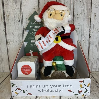 New Hallmark Musical Tree-Lighting Santa NIB Switch Plug Music Songs Plush