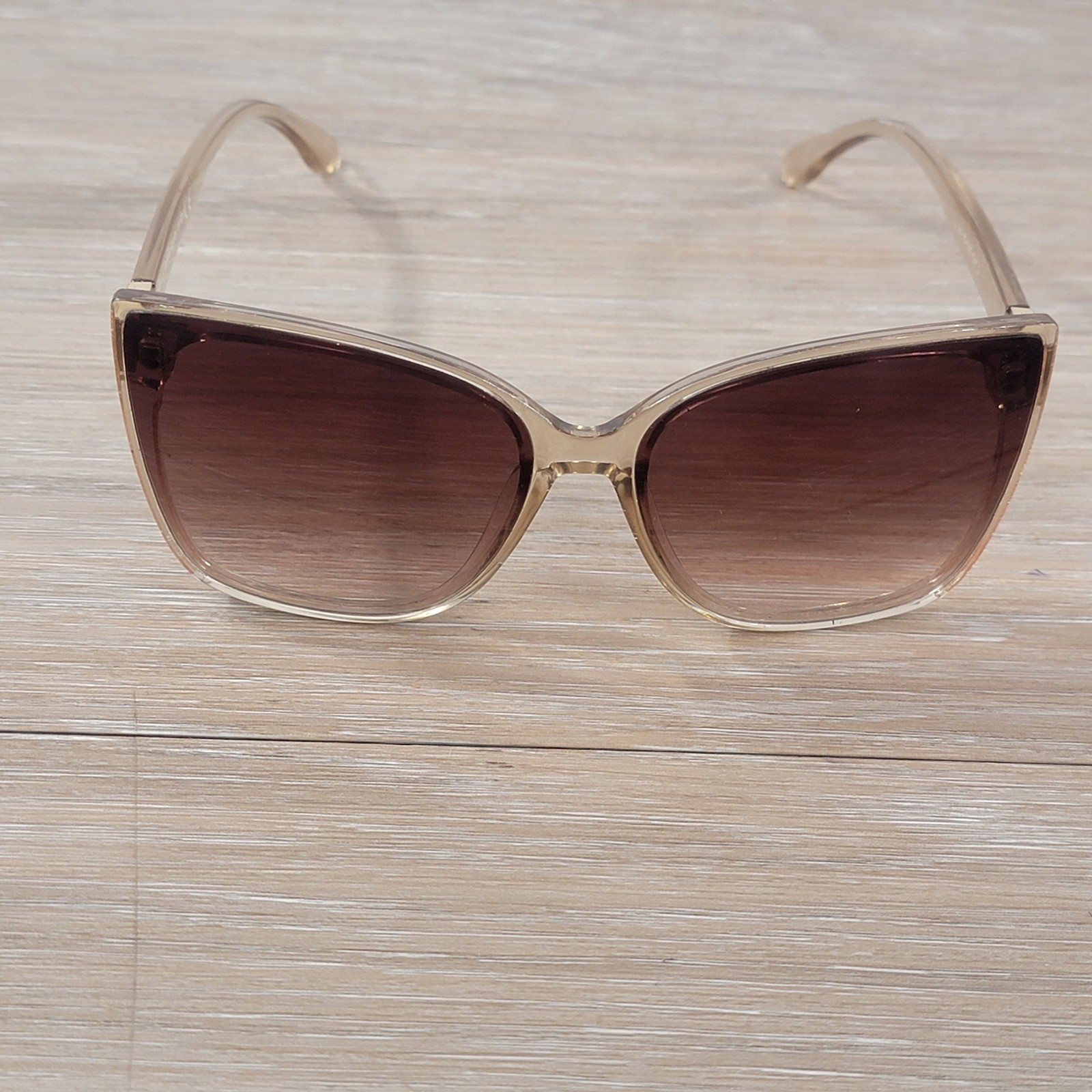Womens Cat Eye Sunglasses Champagne Pink Glitter UV400 61-15-147 Gradient Brown-image