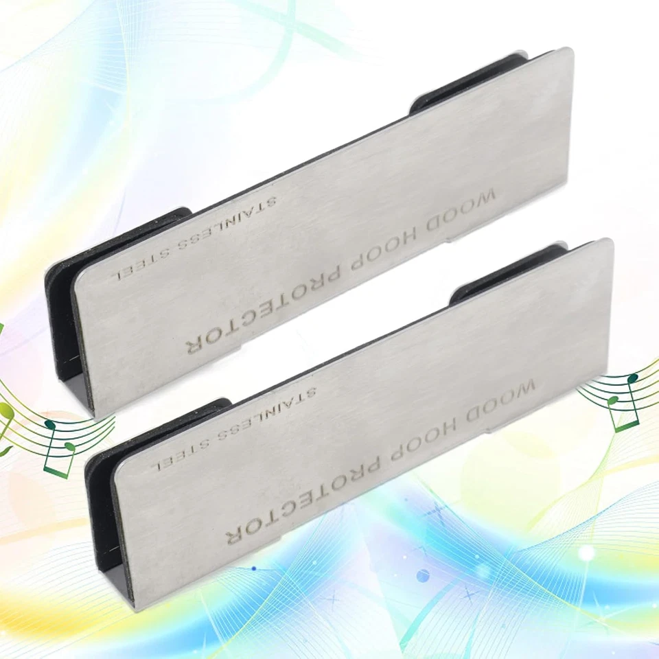 Pack de 2 protectores de aro de bombo, protector de llanta de acero inoxidable para bajo de madera Foto 4 de 4