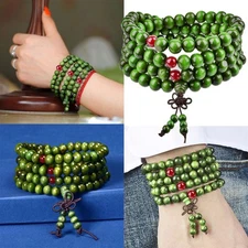 108 Buddhist Sandalwood Bracelet Meditation Beads Bracelet Prayer Malas Necklace