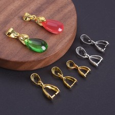 20PCS Gold/Silver Pinch Bails Connectors for DIY Pendant Jewelry Making Findings