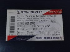 Crystal Palace vs Manchester United Ticket 2019 Premier League