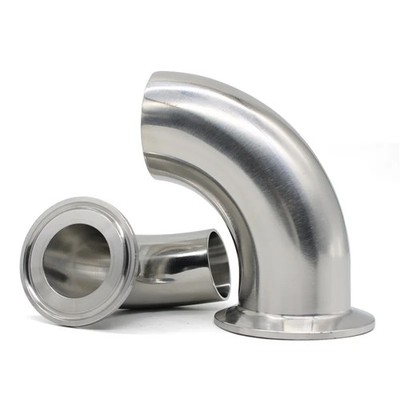 304/316L Stainless Steel 1.5''-4'' 90° Elbow Three-Clip Sanitary Pipe Fitting OD
