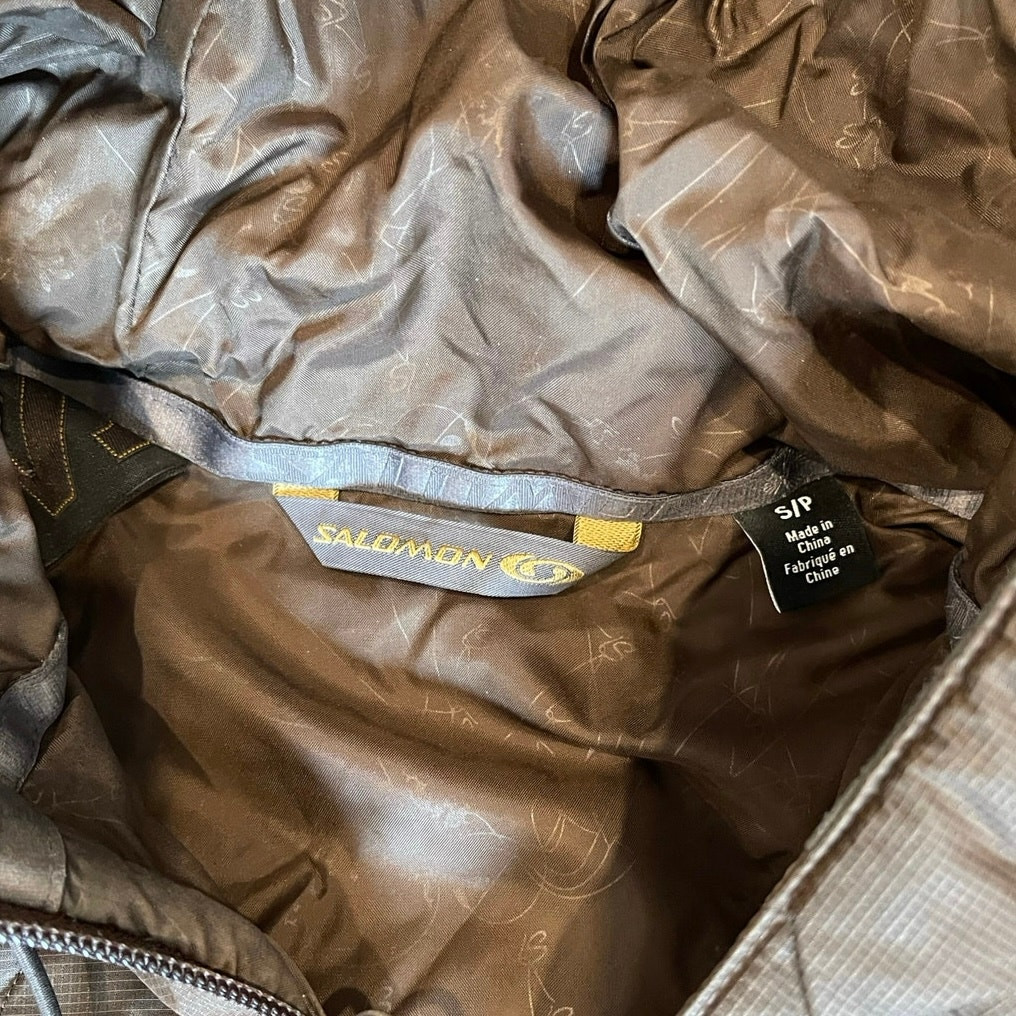 Cappotto giacca invernale Salomon donna piumino imbottito cappuccio pelliccia sintetica taglia small