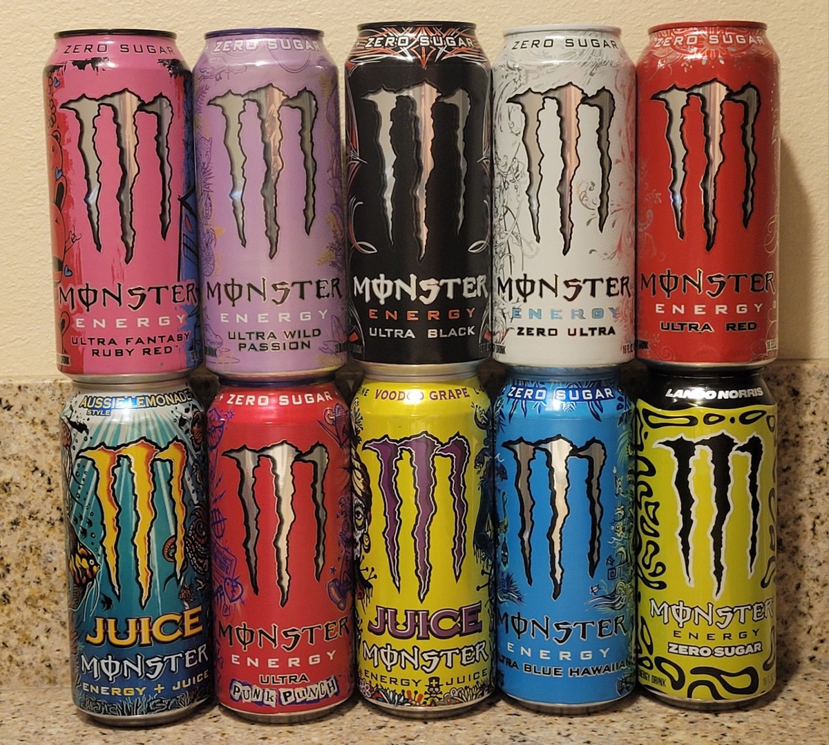 10X MONSTER ENERGY WILD PASSION BLUE HAWAIIAN BLACK AUSSIE
