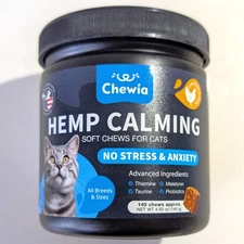 Cat Calming Treats Probiotic Melatonin Soft Chews for Cat Anxiety Exp 08/2027