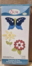 Sizzix Sizzlits 656032 Three Dies Butterfly & Flowers - Medium. Scrapbooking NEW