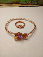 Bracelet, Ring Set, Handmade Copper Artisan Set Item 760