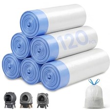 120 Count 21.65" x 11" Cat Litter Box Liners for Self Cleaning Litter Box, Ex...