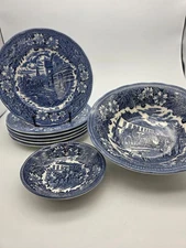 Royal Tudor Ware COACHING TAVERNS 1828 Dinner Plate, Veggie Bowl, Dessert Bowl